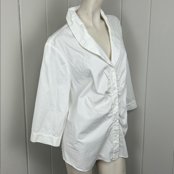 Lafayette 148 New York White Button Down Shirt top plus size 20 - Picture 2 of 7